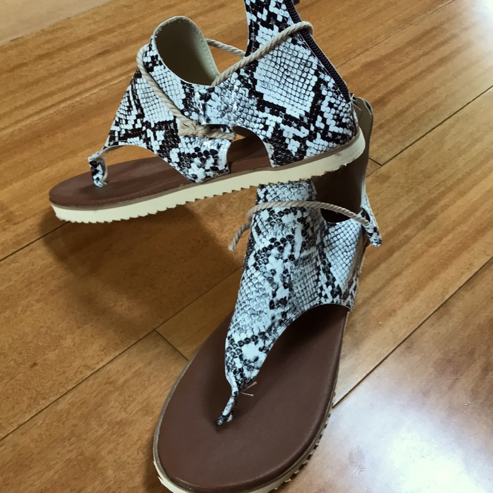 Snake skin sandals!